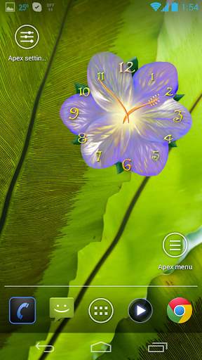 Serene flower clock HD widget screenshot 1