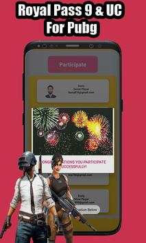 Win Royal Pass 9 & UC For Pubg screenshot 5
