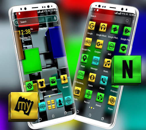 Colorful Metal Cube Launcher Theme screenshot 2