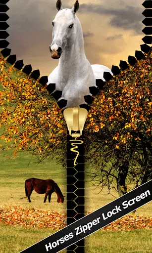 Horses Zipper Lock Screen screenshot 1