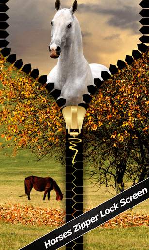 Horses Zipper Lock Screen screenshot 1