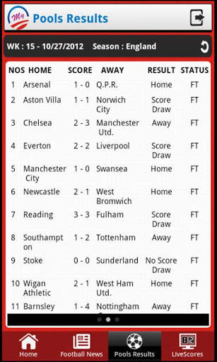 My Fixtures screenshot 2