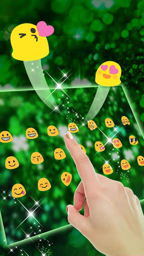 Glitter Green Clover Keyboard screenshot 3