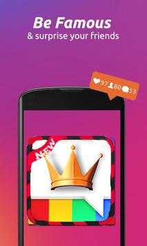 👑Insta-King ! Get Free Likes & Followers Prank screenshot 1