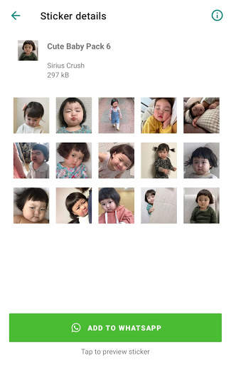 Korean Cute Baby Stickers - WhatsApp Sticker Apps screenshot 7