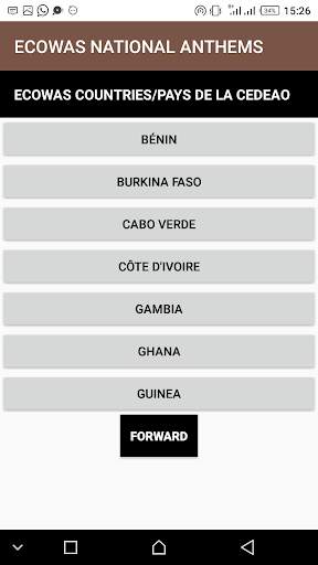 ECOWAS NATIONAL ANTHEMS 2 تصوير الشاشة