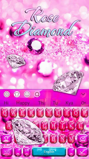 Pink Rose Diamond Keyboard Theme screenshot 6