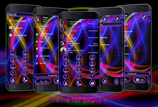 Dialer Theme Neon Abstract screenshot 1