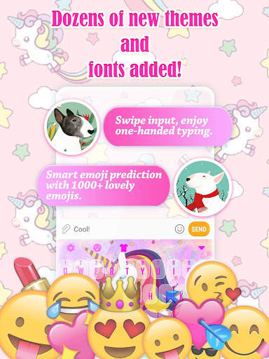 Unicorn New Year 2018 Keyboard Theme for Girls screenshot 2