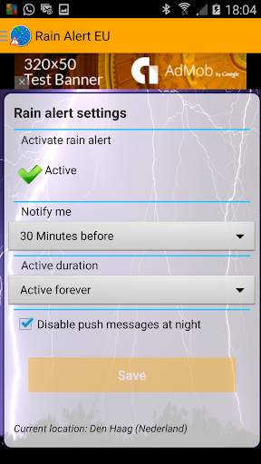 Rain Alert Europe screenshot 1
