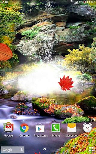 3D Autumn Waterfall Wallpaper screenshot 5