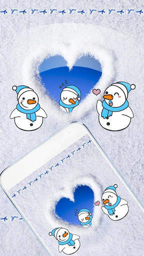 Snow Winter Theme Cute Snowman live wallpaper screenshot 1