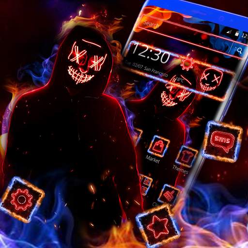 Neon Fire Smoke Mask Theme 1.1.3