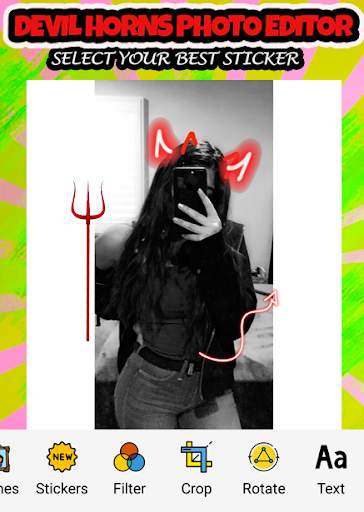 Neon devil horns photo editor - For Snap Girls screenshot 1