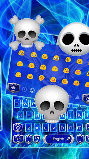 Blue Tech Angel Skull Keyboard screenshot 3