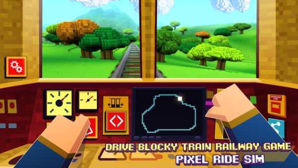 Drive Blocky Train Railway Game: Pixel Ride Sim screenshot 2