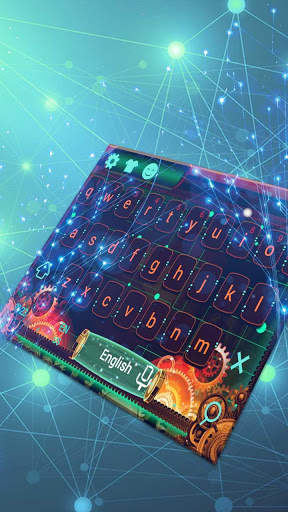Starry Circuit Board Current Tech Keyboard Theme स्क्रीनशॉट 2