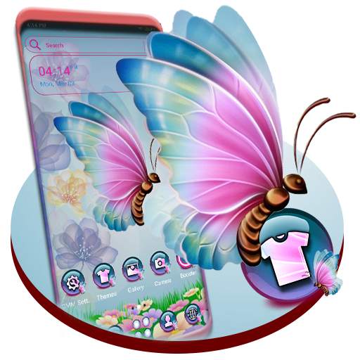 Pink Butterfly Launcher Theme 1.0