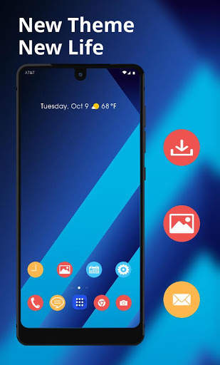 Theme for Galaxy A5 2019 HD Blue Abstract screenshot 1