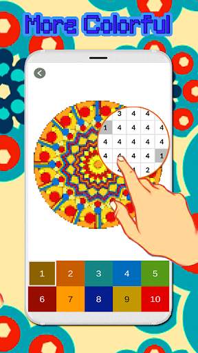 Mandala Pixel Art. Coloring by number. screenshot 4