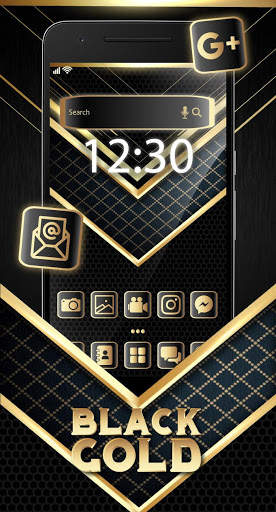 Black Gold Launcher Theme Live HD Wallpapers screenshot 1