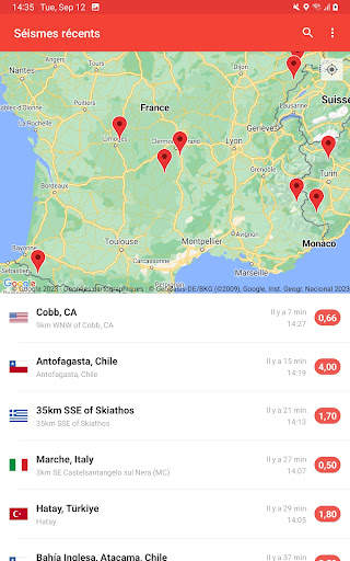 Mes Alertes de Séismes screenshot 6