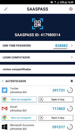 SAASPASS | autenticador 2FA screenshot 1