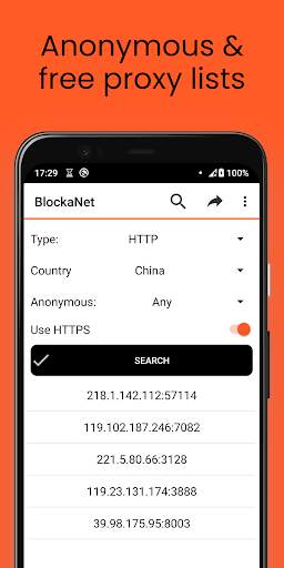 BlockaNet: 프록시 목록 screenshot 1