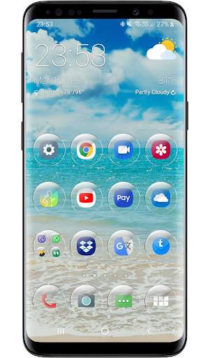 Launcher Theme - Glass Round Transparent Icons screenshot 4