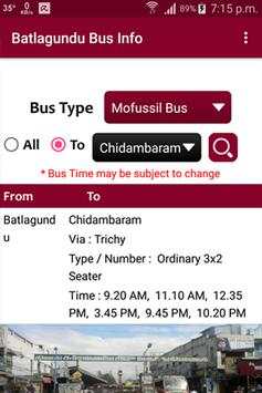 Batlagundu Bus Info screenshot 2