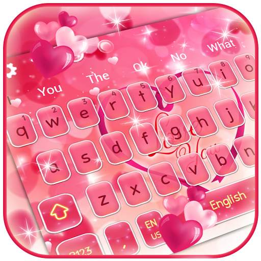 Beautiful Lovely Heart Keyboard Theme 10001001