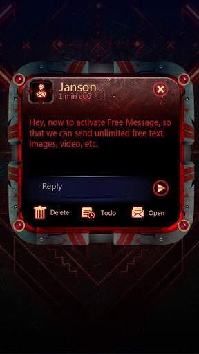 GO SMS PRO RED FORGE THEME screenshot 4