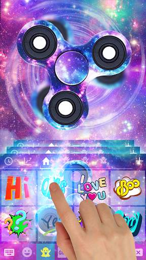 Fidget Spinner Galaxy Emoji Keyboard Theme🔥 screenshot 3