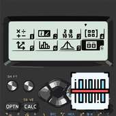 Math calculator 991, QR scanner, barcode logo