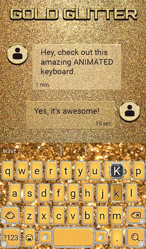 Gold Glitter Animated Keyboard   Live Wallpaper screenshot 3