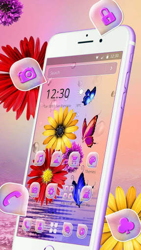 Charismatic Glowing Flowers Theme screenshot 2