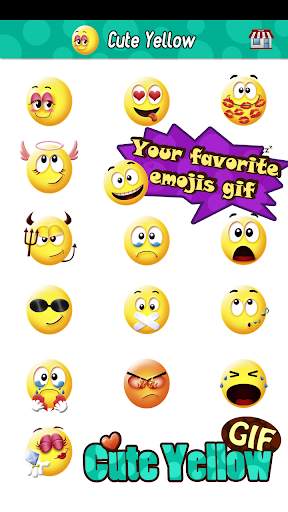 Cute Smiley Gif Emoji Sticker скриншот 2