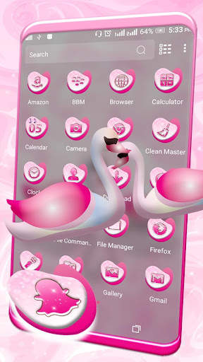 Swan Pink Love Launcher Theme screenshot 2