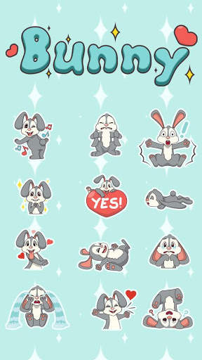 GO Keyboard Sticker Bunny स्क्रीनशॉट 5