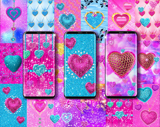 Glitter hearts live wallpaper screenshot 1