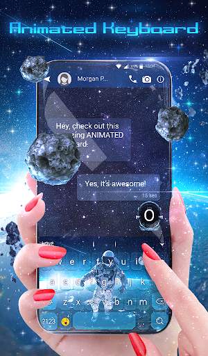 Space Walk Animated Keyboard   Live Wallpaper screenshot 2