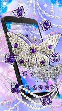Purple & Glossy Gray Diamond Butterfly Theme screenshot 2