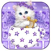 Purple Cute Kitty Cat Keyboard Theme icon