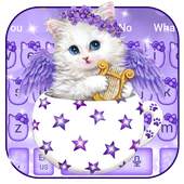 Purple Cute Kitty Cat Keyboard Theme 10001001