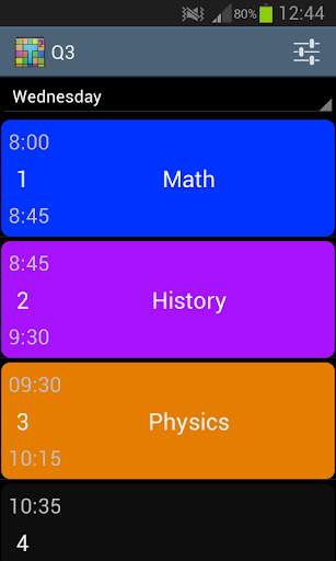 Timetable screenshot 1