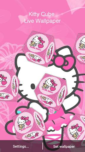 3D Kitty Cube Live Wallpaper -Kitty Live Wallpaper 3 تصوير الشاشة