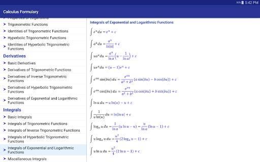 Calculus Formulary screenshot 11