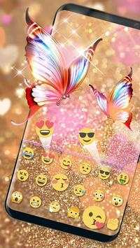 Glitter Sparkling Butterfly Keyboard screenshot 2