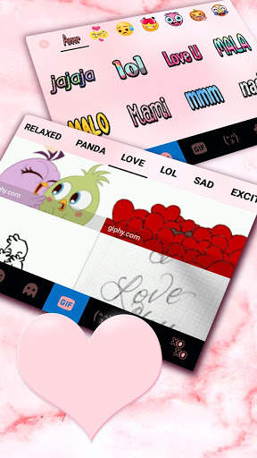 Pink Marble Heart Keyboard Theme screenshot 4