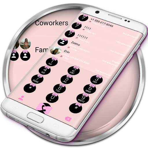 Dialer Ribbon Pink Pastel Theme 100